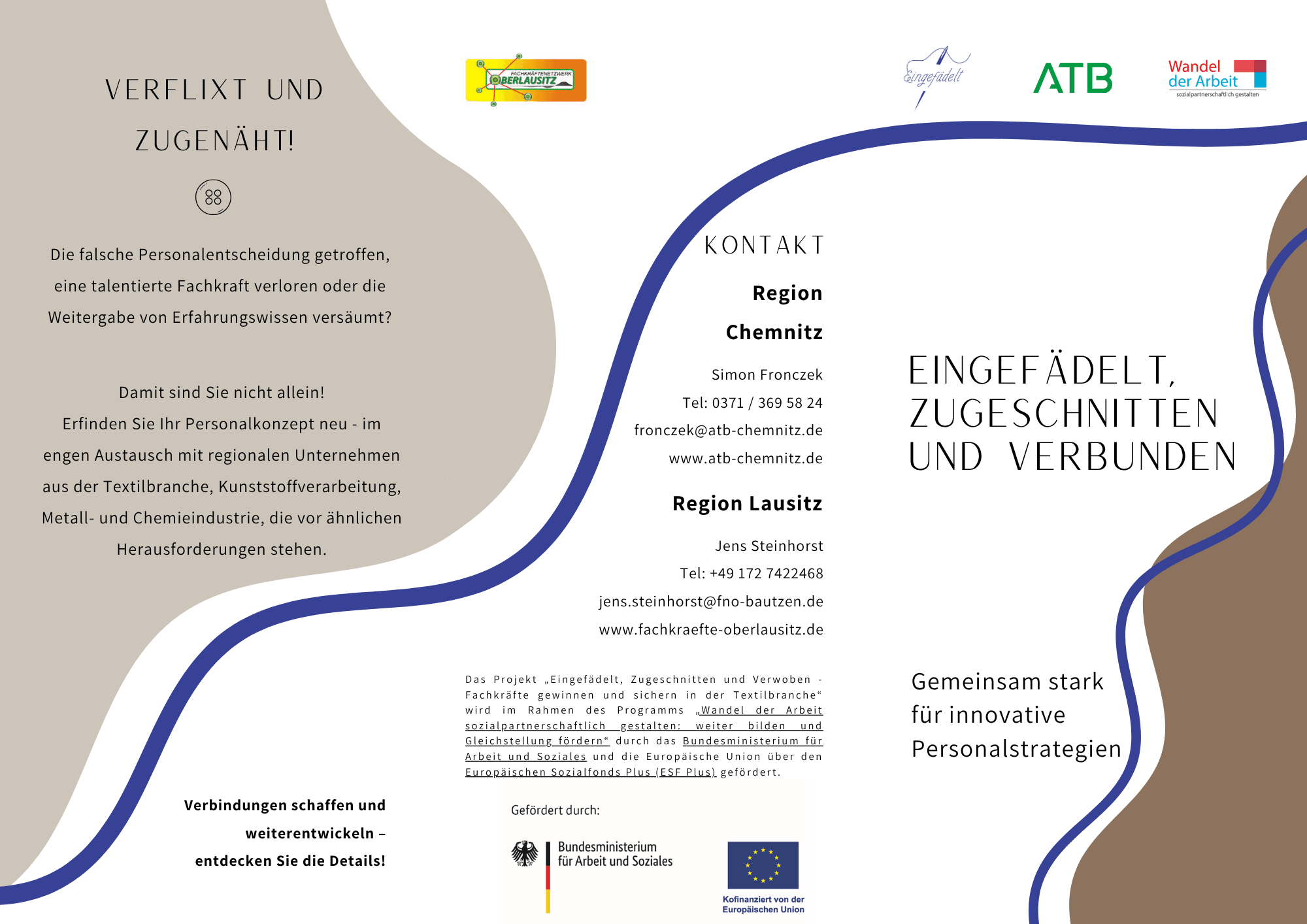 Informationsflyer zum Projekt eingefädelt Seite 1