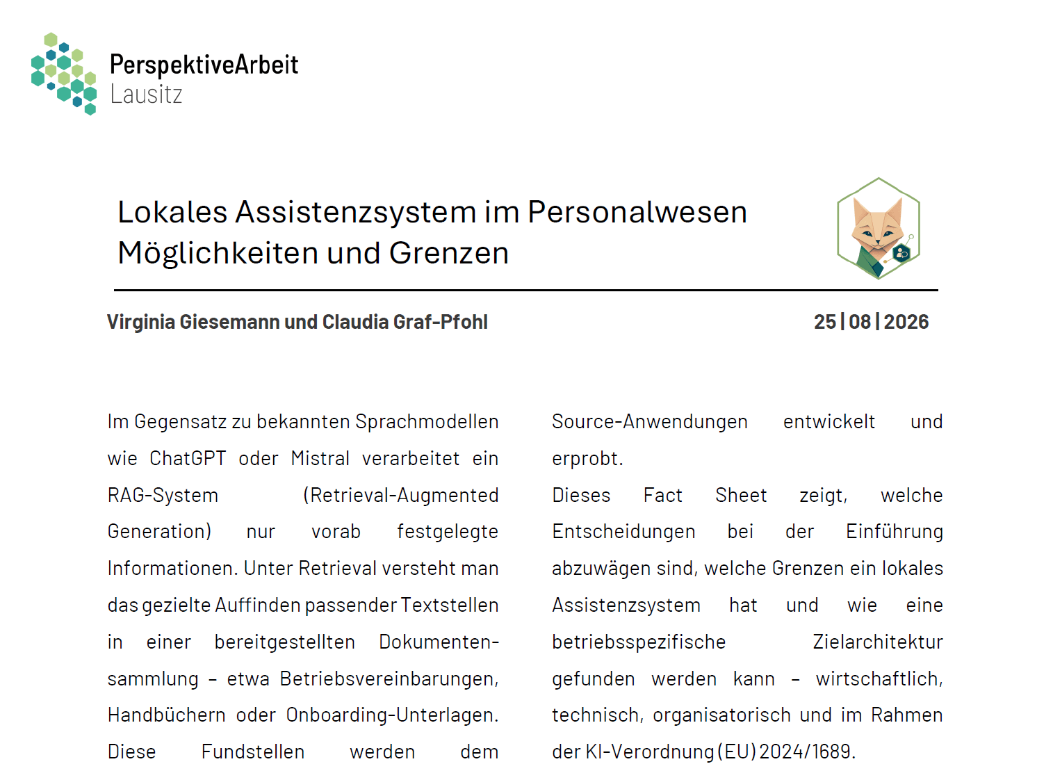 Bild des Fact Sheets RAG in HR