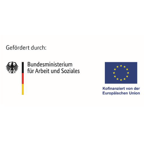 Förderlogo des Bundesministeriums für Arbeit und Soziales und Europäischen Sozialfonds